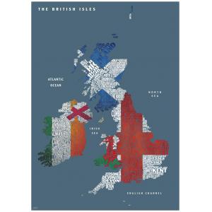 Graphic Map UK - flags by Oxford Cartographers