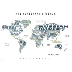 Graphic Map World - colours, white background by Oxford Cartographers