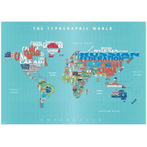 Graphic Map World - flags by Oxford Cartographers