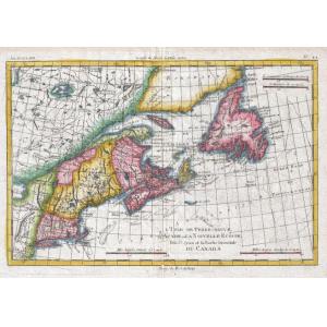 Raynal and Bonne Map of New England and the Canadian Maritime Provinces (1780) by Artokoloro