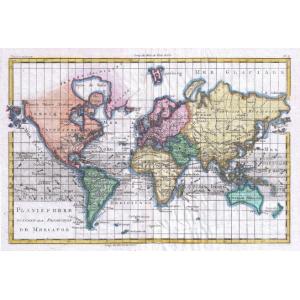 Raynal and Bonne Map of the World (1780) by Artokoloro