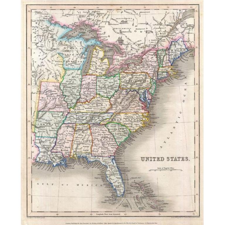 Gilbert Map of the United States (1843) by Artokoloro