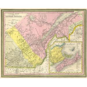 Mitchell Map of Eastern Canada including Quebec (1850) by Artokoloro