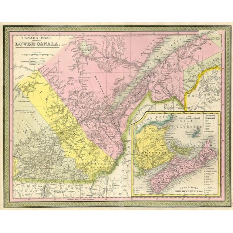 Mitchell Map of Eastern Canada including Quebec (1850) by Artokoloro