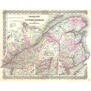 Colton Map of Canada East or Quebec (1855) by Artokoloro