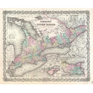 Colton Map of Upper Canada or Ontario (1855) by Artokoloro