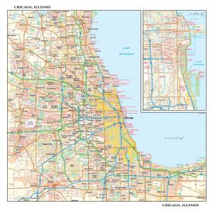 Chicago, Illinois Wall Map  by Globe Turner