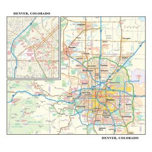 Denver, Colorado Wall Map  by Globe Turner