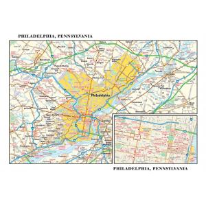Philadelphia, Pennsylvania Wall Map  by Globe Turner