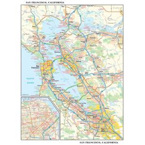 San Francisco, California Wall Map  by Globe Turner