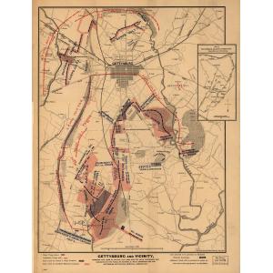 Gettysburg Wall Map, 1863