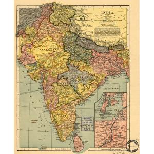 India Wall Map, 1903