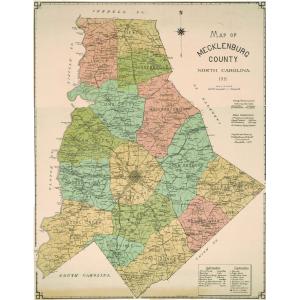 Mecklenburg County Wall Map, 1911