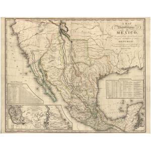Mexico Wall Map, 1826