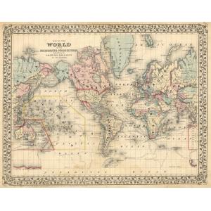 World Wall Map, 1867