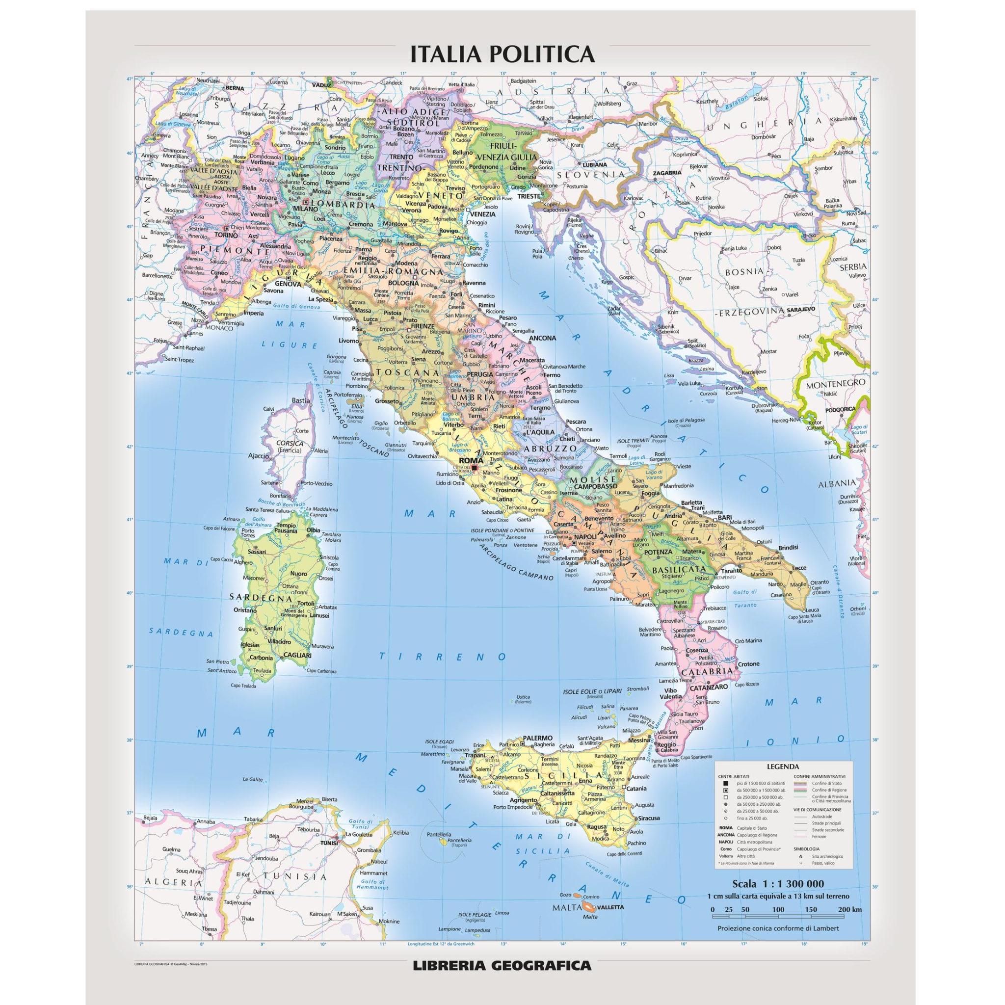 italian map in italian