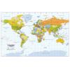 Political World Wall Map, Portuguese Language by Global Mapping