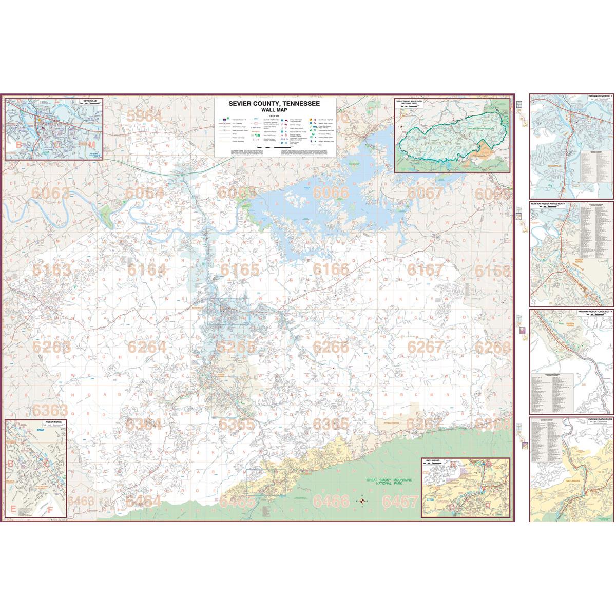 Sevier County Property Maps Sevier County, Tn Wall Map - The Map Shop