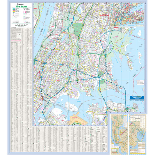 Map Of Bronx Ny Bronx, Ny Wall Map - The Map Shop