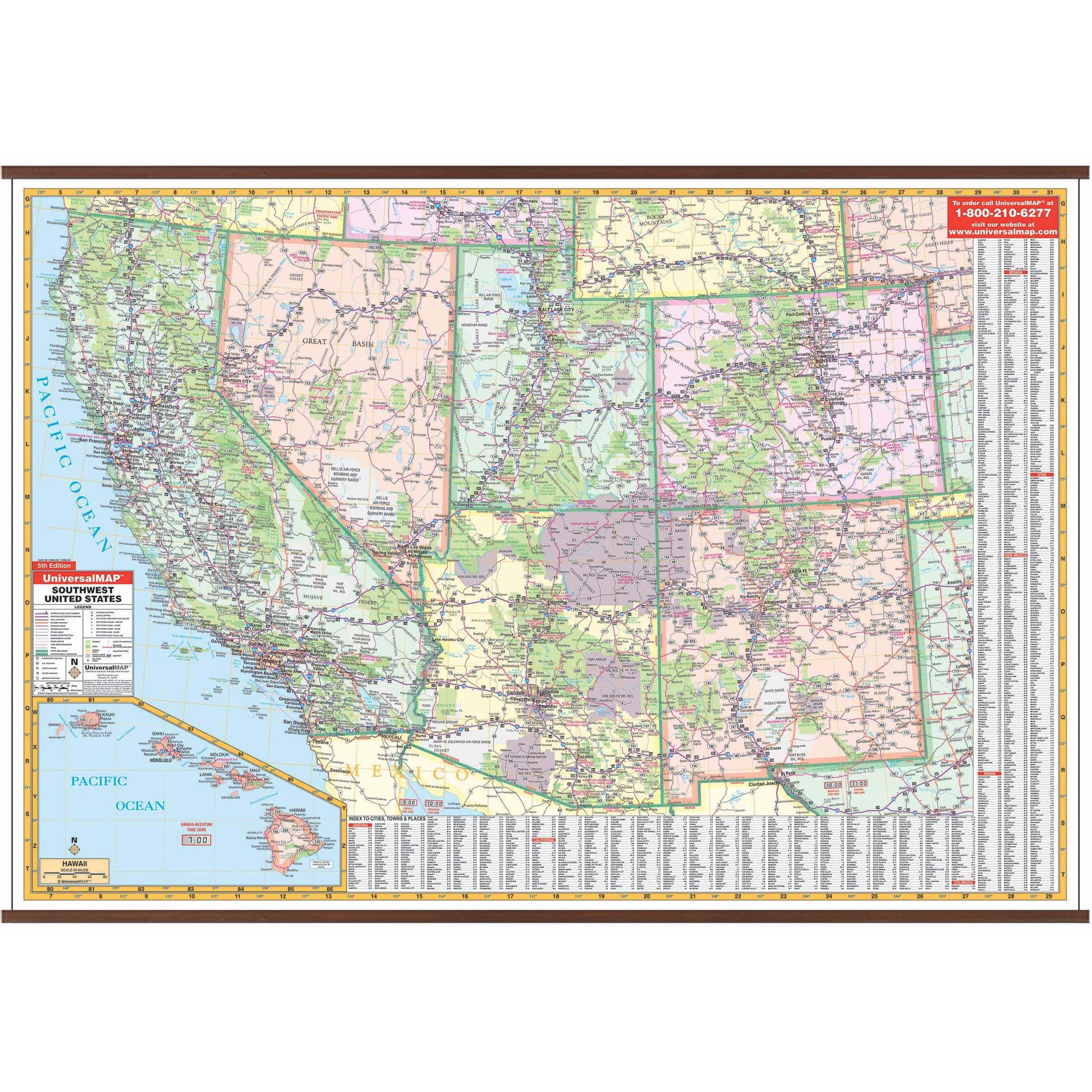 Southwest United States Regional Wall Map by Kappa - The Map Shop