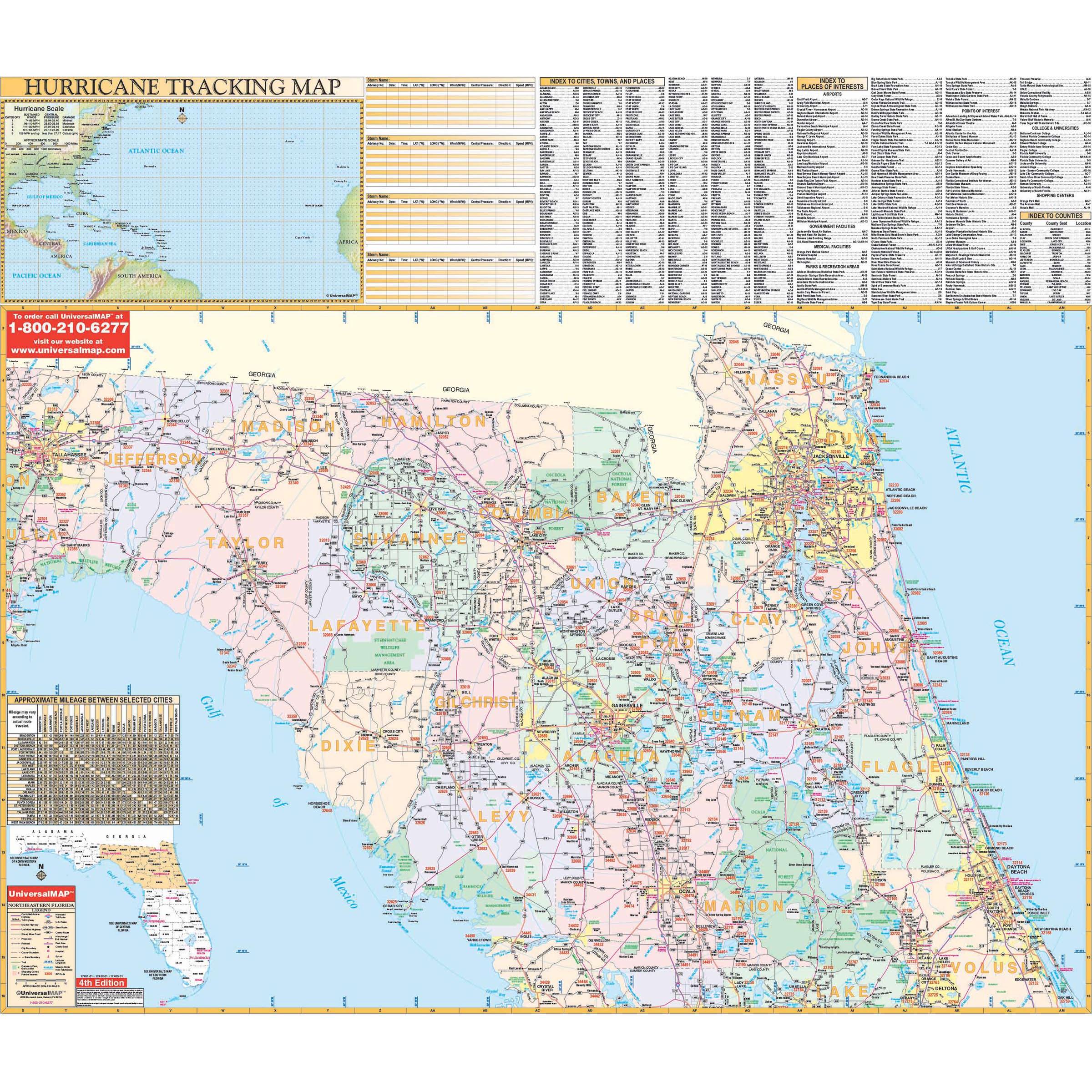 Northeast Florida Regional Wall Map by Kappa - The Map Shop