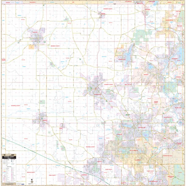 McHenry County, IL Wall Map by Kappa The Map Shop