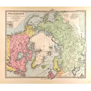 Polar Map in German - Gotha Justus Perthes 1872 Atlas by Artokoloro