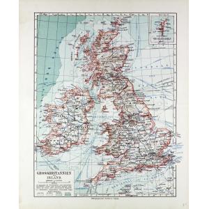 Map of Great Britain and Ireland in German (1899) by Artokoloro