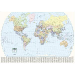 World Wall Map - English and French by Lucid Map