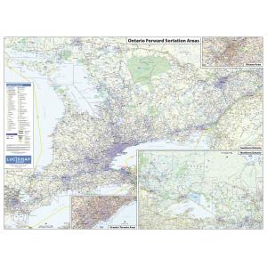 Ontario Postcode (FSAs) Wall Map - Large by Lucid Map