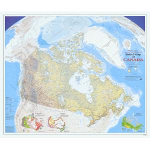 Relief Map of Canada Wall Map - Atlas of Canada by Natural Resources Canada