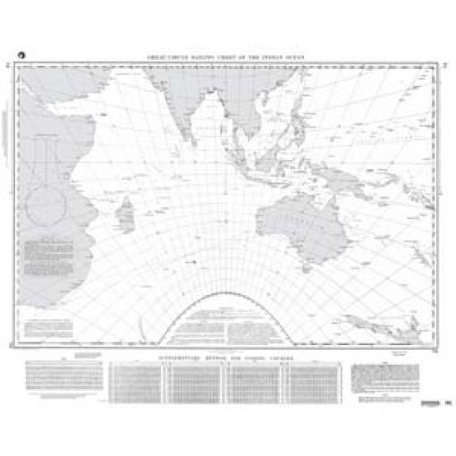 NGA Chart - Great Circle Sailing Chart of the Indian Ocean - 00074