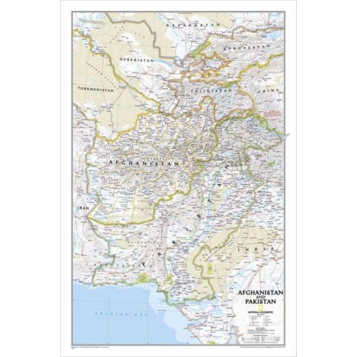 Afghanistan and Pakistan Wall Map by National Geographic
