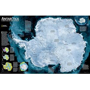 Antarctica Satellite Wall Map by National Geographic