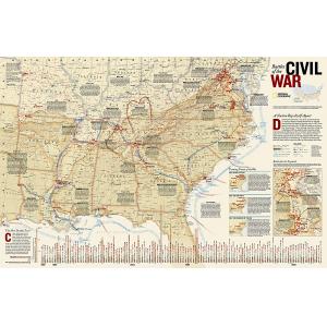 Battles of the Civil War Wall Map by National Geographic