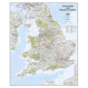 England and Wales Classic Wall Map by National Geographic