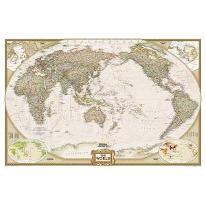 World Executive Pacific Centered Wall Map by National Geographic