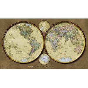 World Hemispheres Wall Map by National Geographic