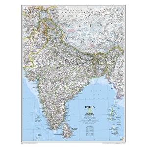 India Wall Map by National Geographic