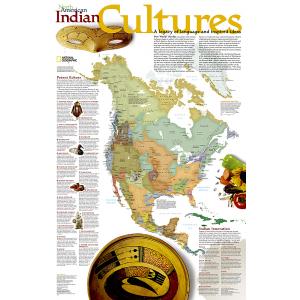 Indian Cultures in North America Wall Map by National Geographic