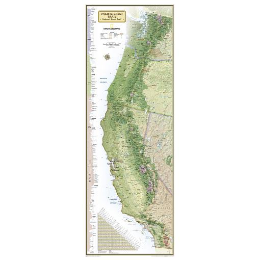 Pacific Crest Trail Wall Map by National Geographic