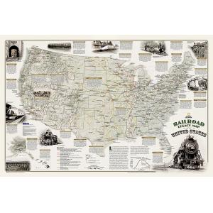 Railroad Legacy Map of the US Wall Map by National Geographic