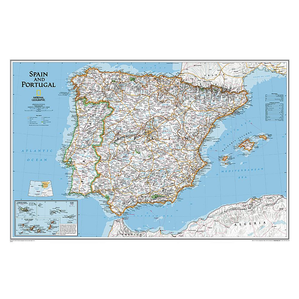 Road wall map Portugal South  Wall maps of countries of the World