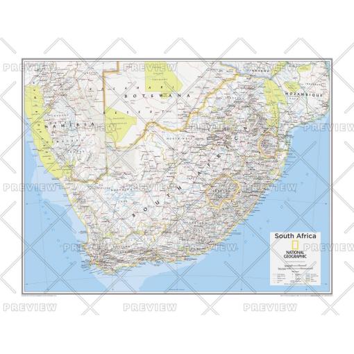 Detailed political map of South Africa showing provinces, cities, roads, and geographic features, ideal for travel planning, navigation, and geographic education.