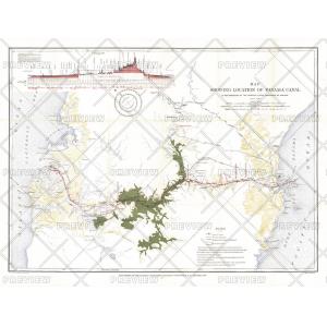 Map Showing Location of Panama Canal 1899-1902 - Published 1905 by National Geographic