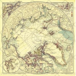 North Pole Regions - Published 1907 by National Geographic