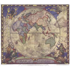 Map of Discovery, Eastern Hemisphere - Published 1928 by National Geographic