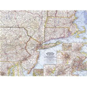 United States Washington to Boston - Published 1962 by National Geographic