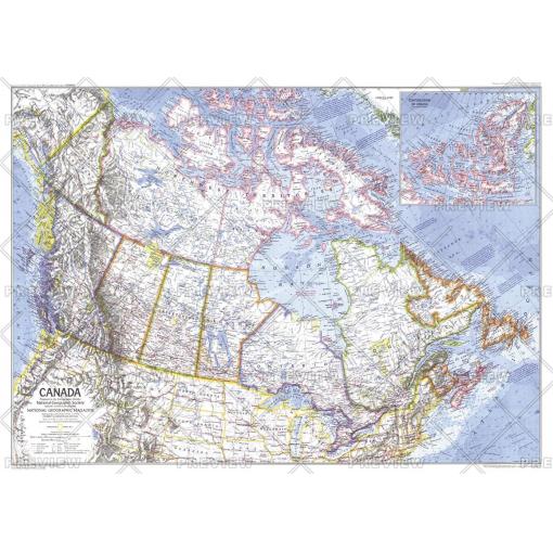 Colorful detailed political map of Canada, featuring provinces, territories, and geographic features, ideal for travel planning, educational use, or geographic reference.