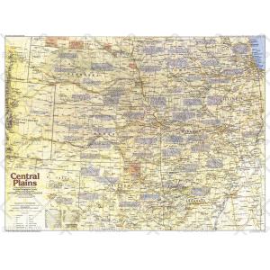 Central Plains Map Side 1 - Published 1985 by National Geographic